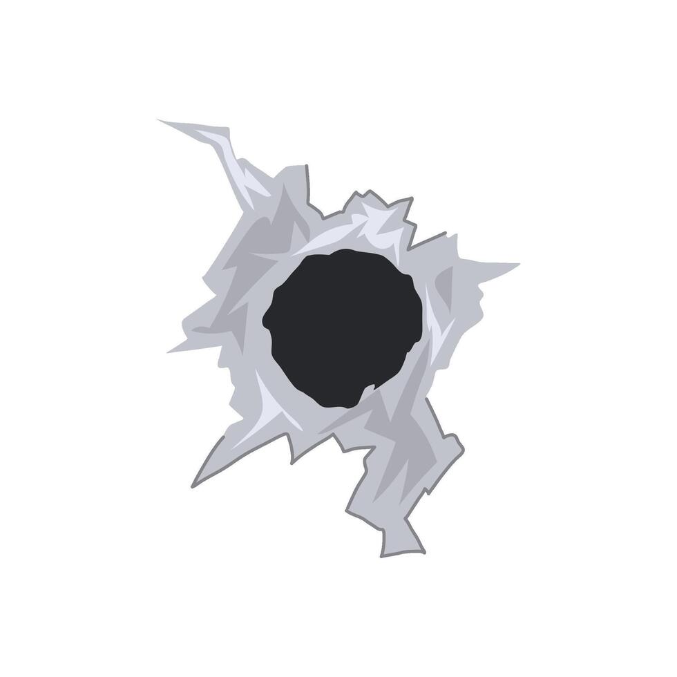 pistola bala agujero dibujos animados vector ilustración