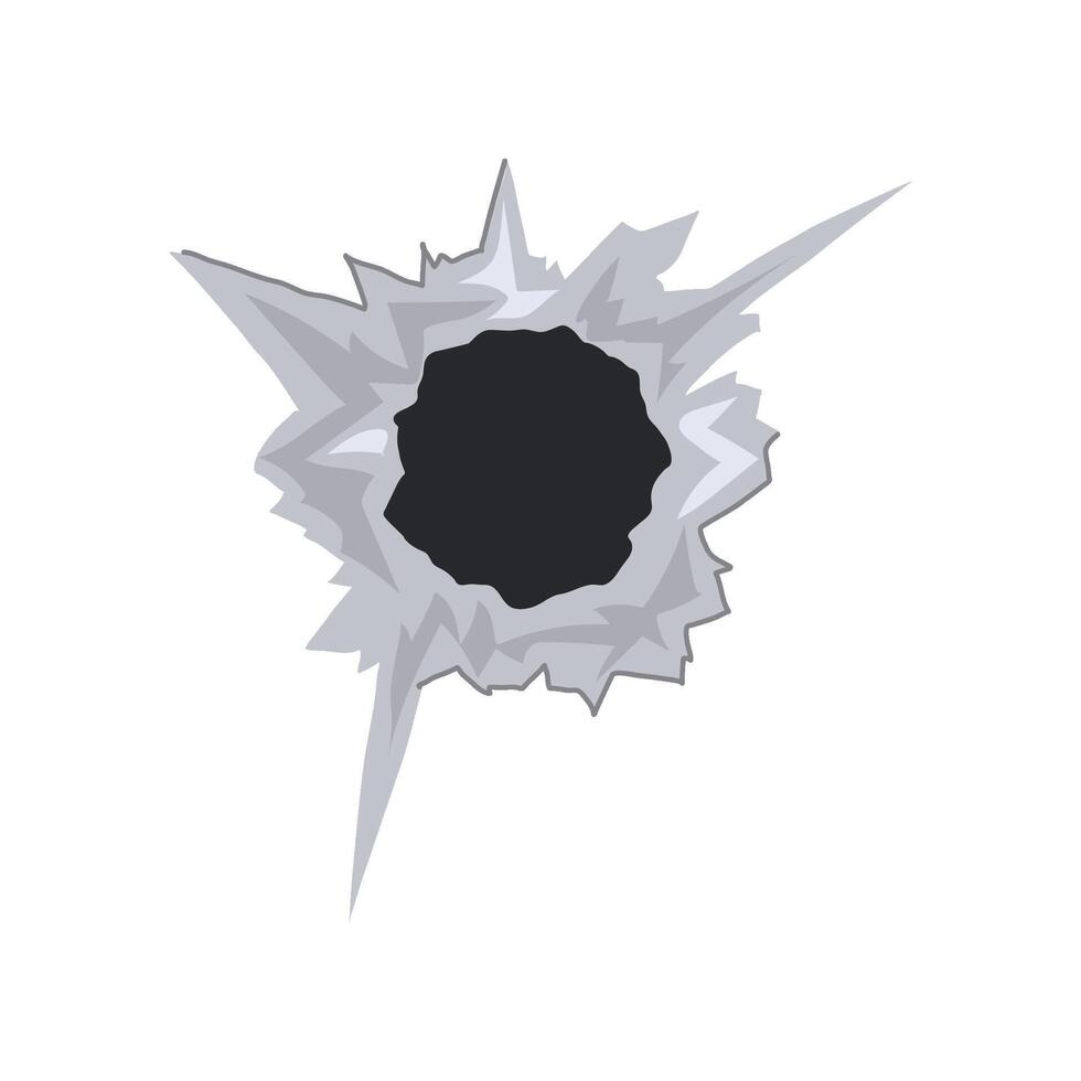 glass bullet hole cartoon vector illustration