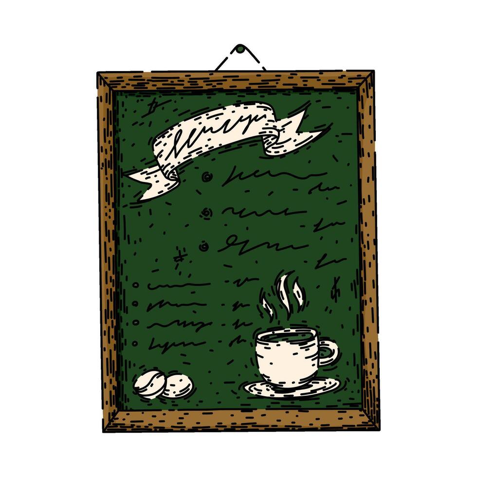 retail coffee shop sketch hand drawn vector