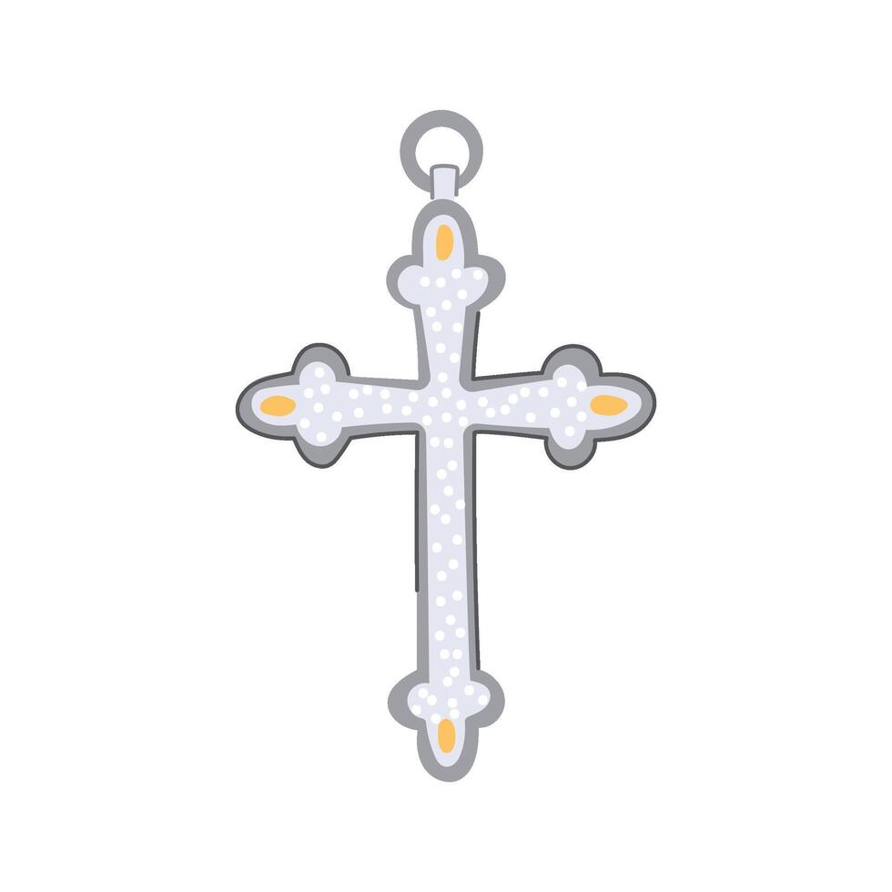 jesus cross christian cartoon vector illustration