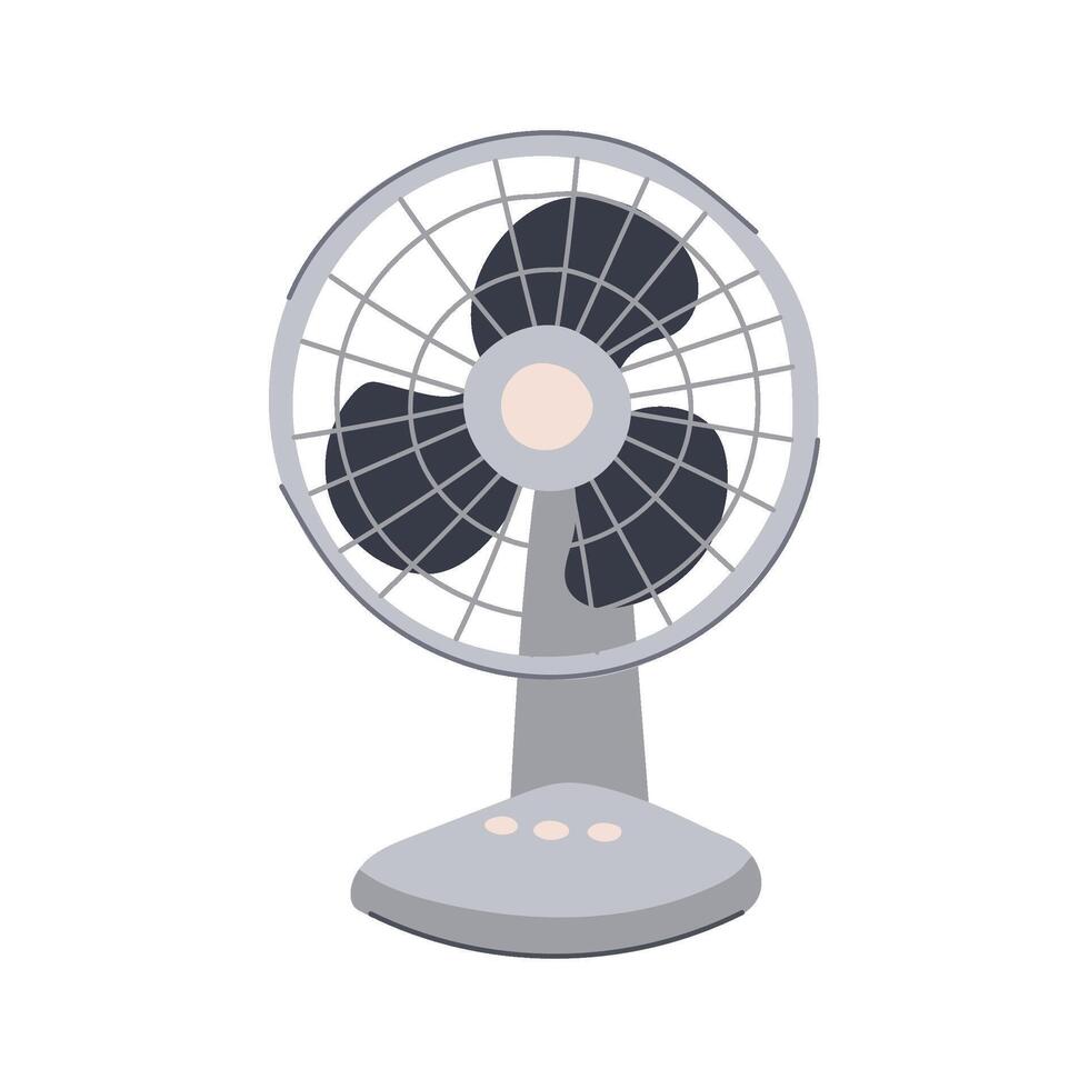 line desk fan cartoon vector illustration