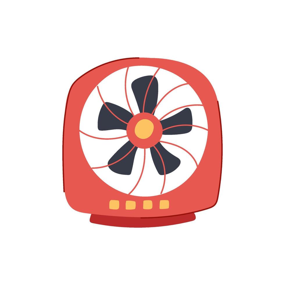 office desk fan cartoon vector illustration