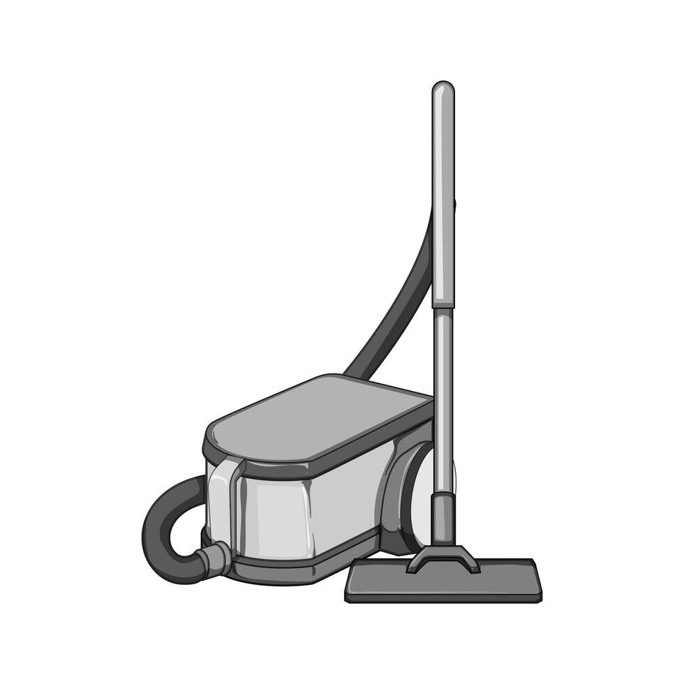 bucket electric broom cartoon vector illustration
