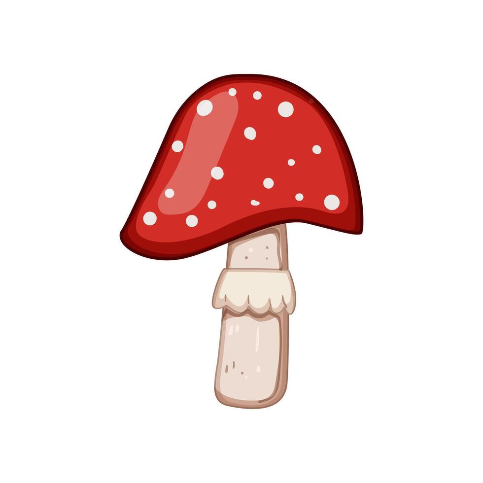 mushroom fly agaric cartoon vector illustration