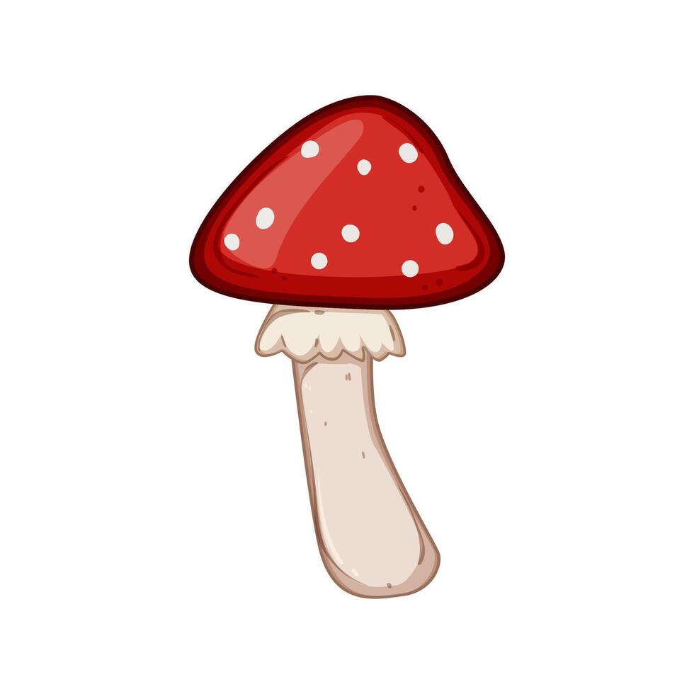 toadstool fly agaric cartoon vector illustration