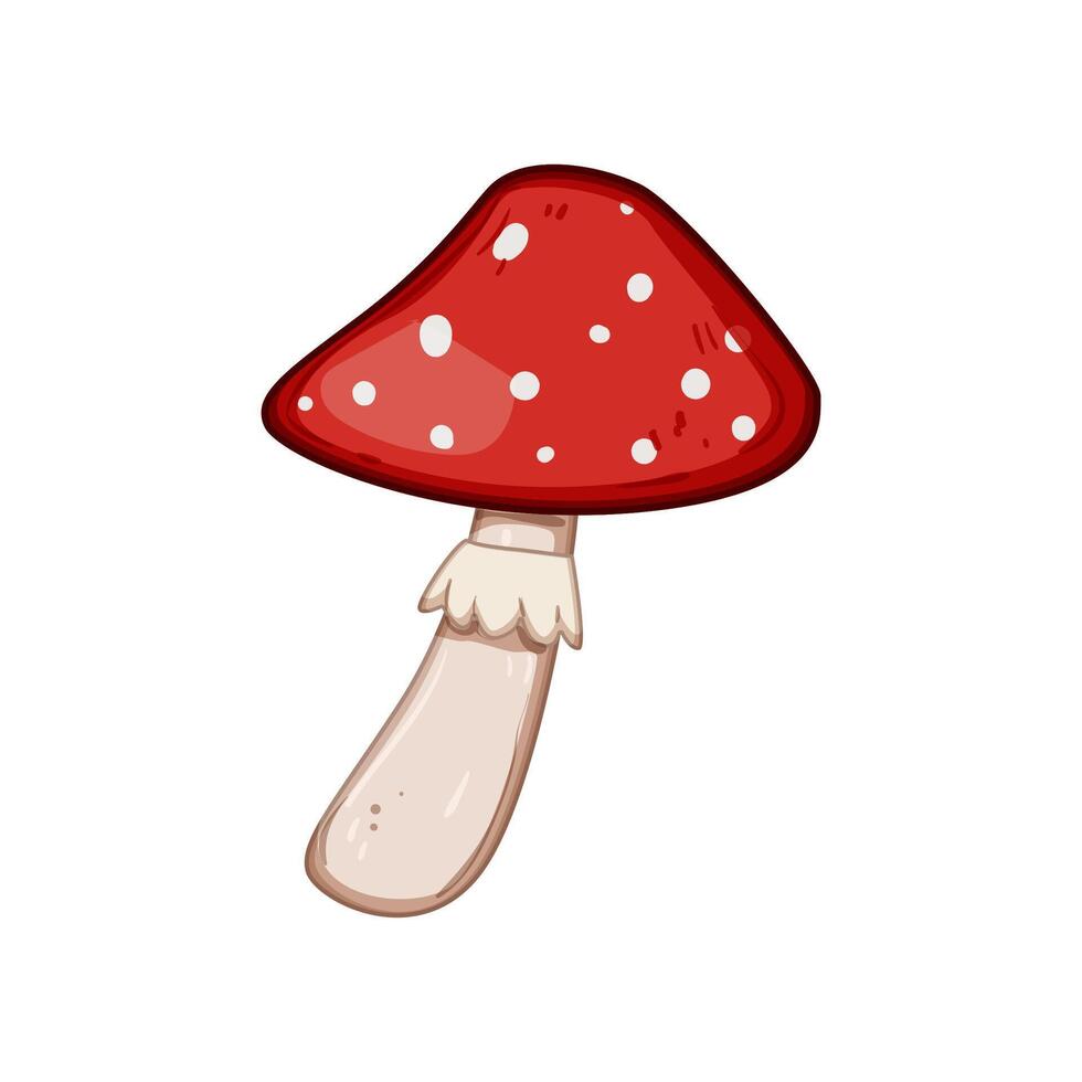 autumn fly agaric cartoon vector illustration