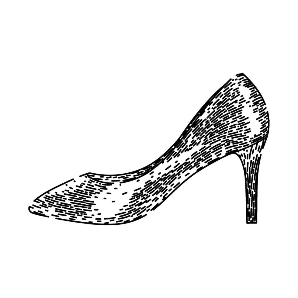 red shoe high heel shoes sketch hand drawn vector