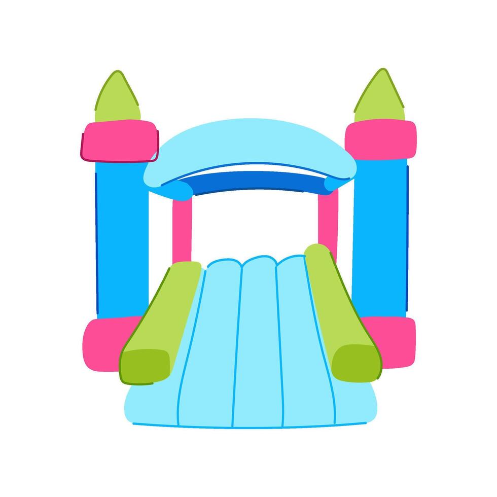 jugar inflable castillo dibujos animados vector ilustración