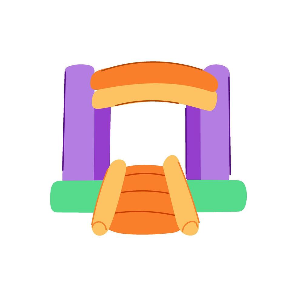 jump inflatable castle cartoon vector illustration