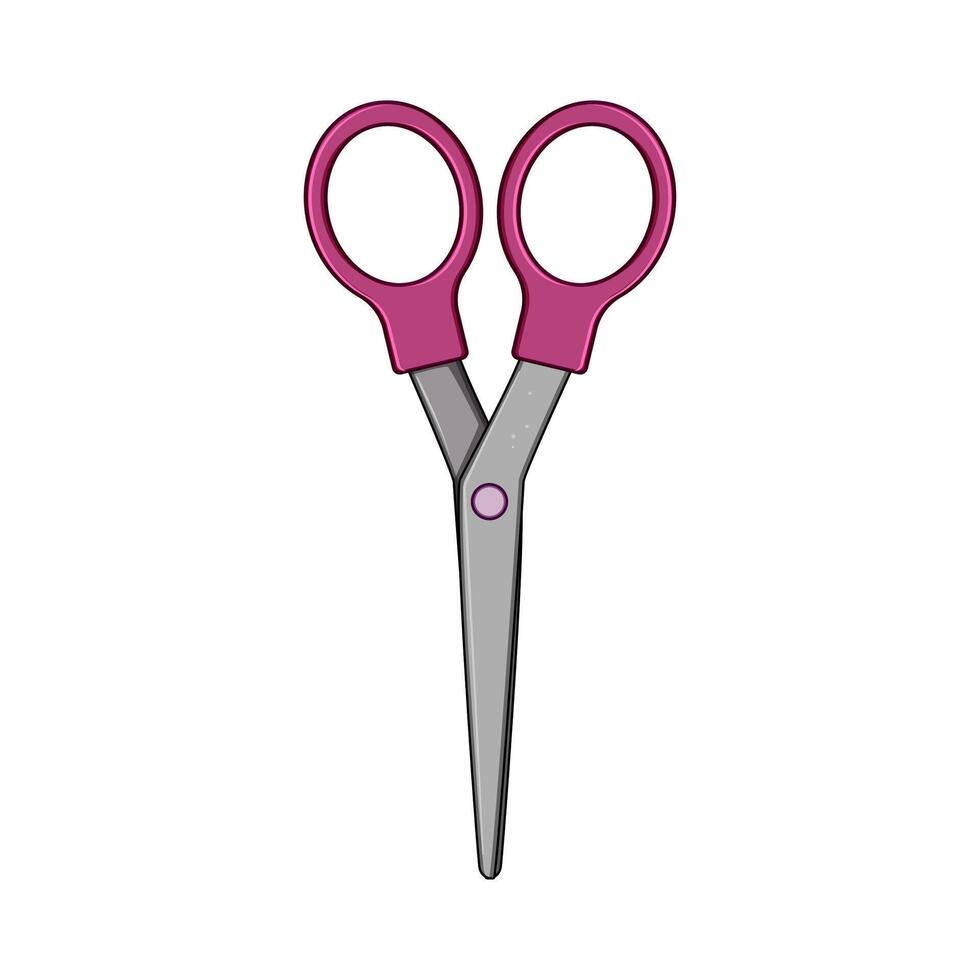 cut kid scissors cartoon vector illustration