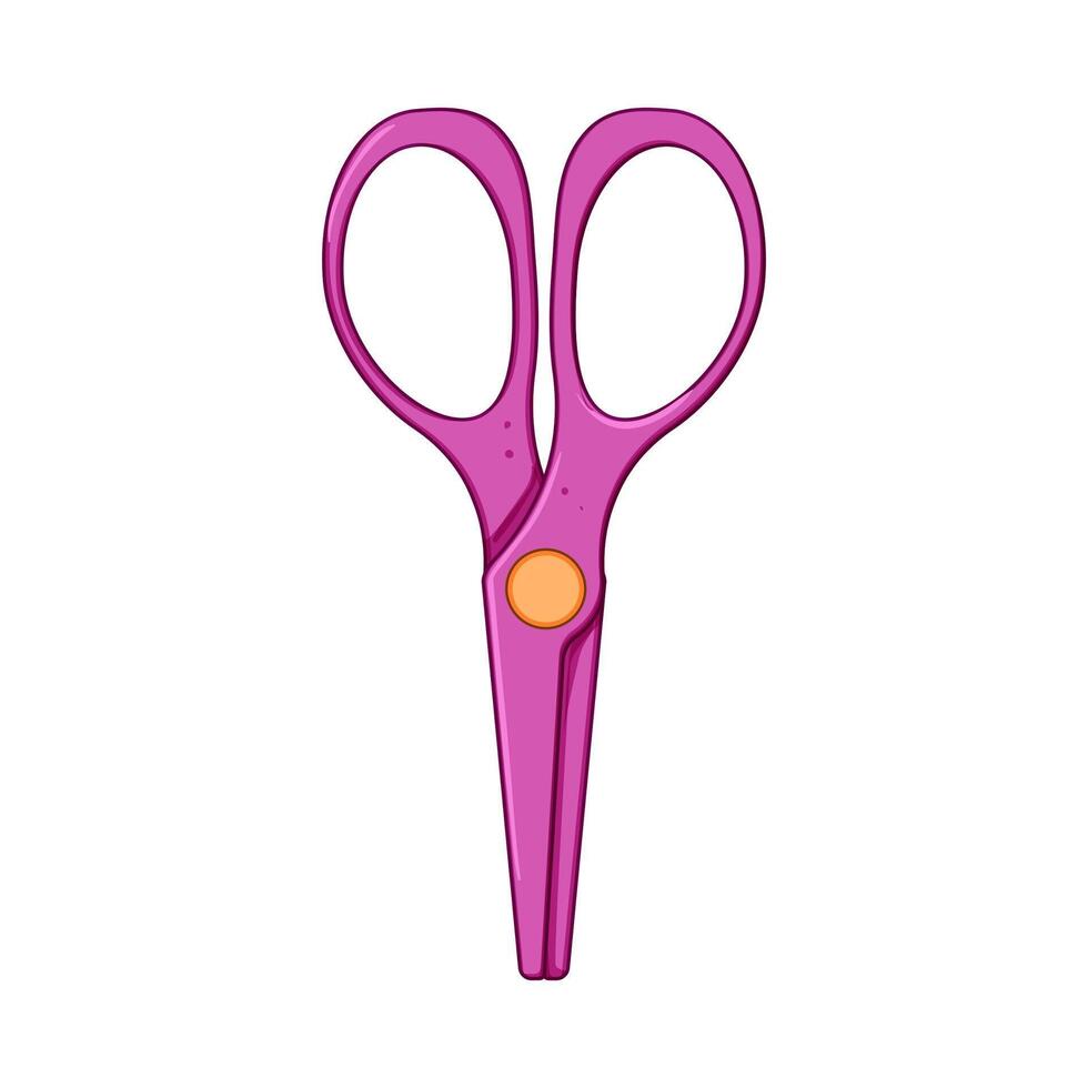 render kid scissors cartoon vector illustration