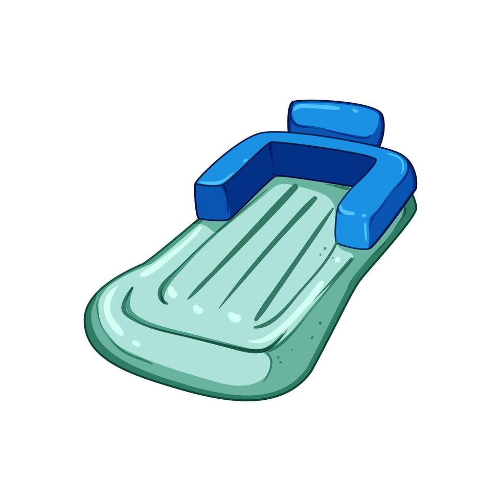 woman inflatable mattress pool cartoon vector illustration