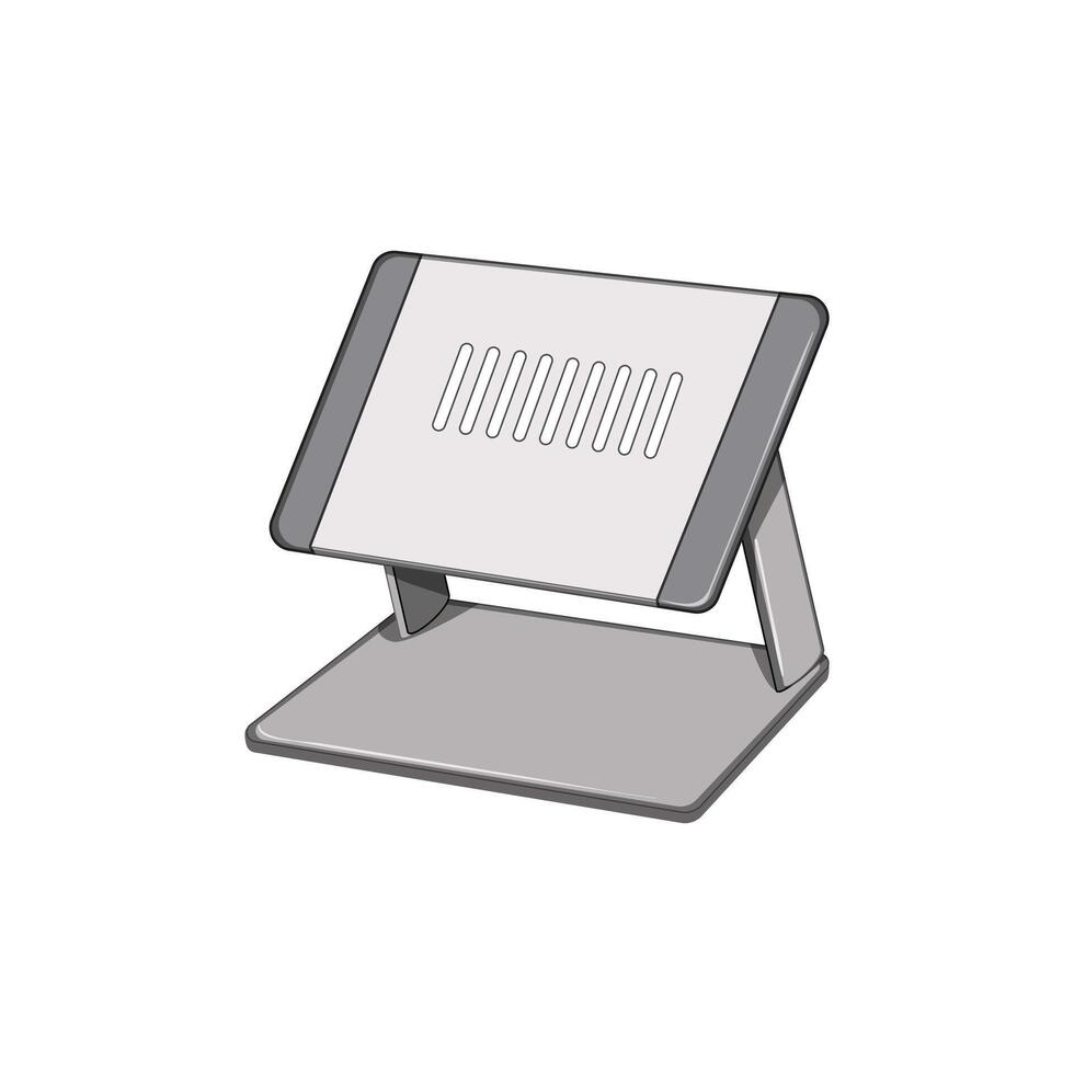 computer laptop stand cartoon vector illustration