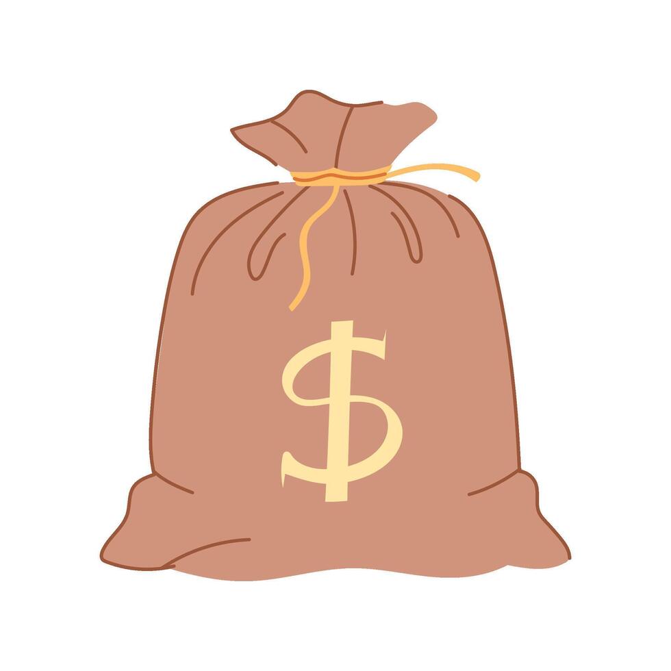 sack money bag cartoon vector illustration