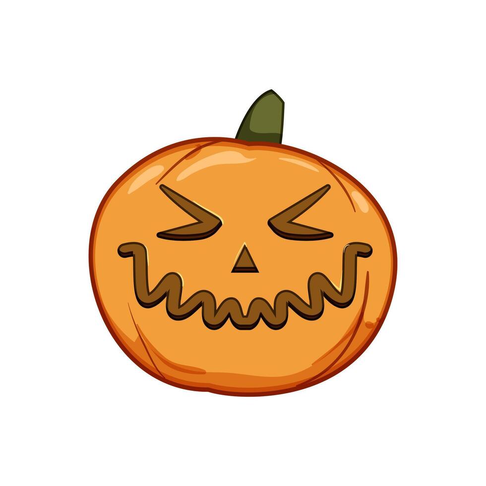 black pumpkin halloween character cartoon vector illustration