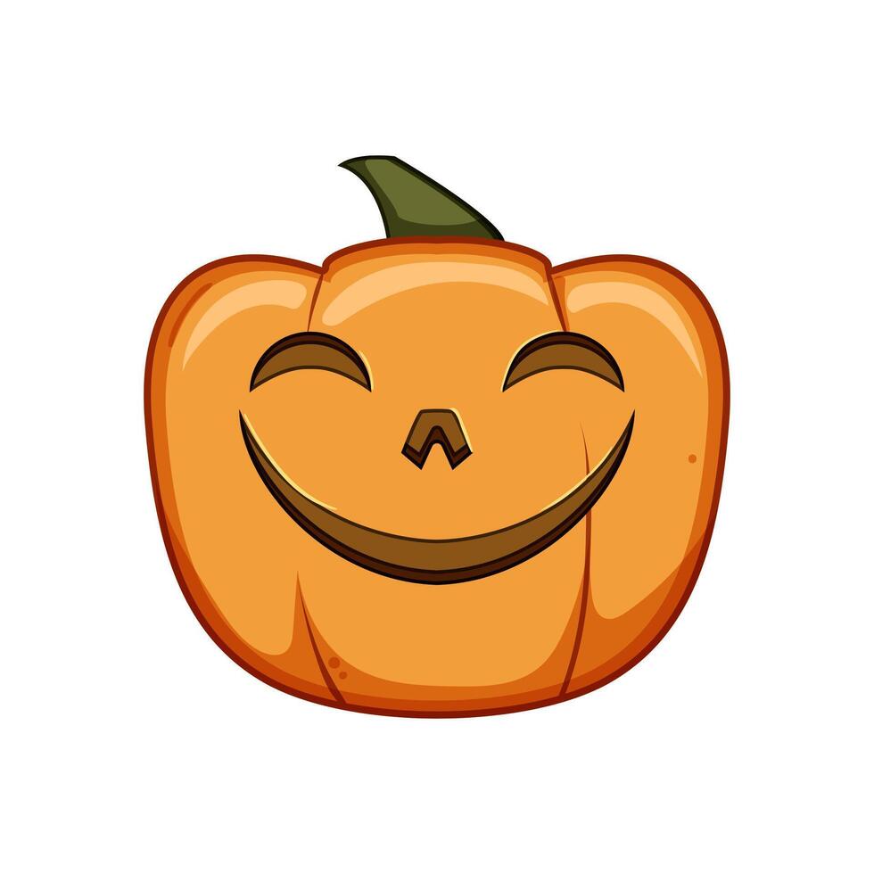 element pumpkin halloween character cartoon vector illustration