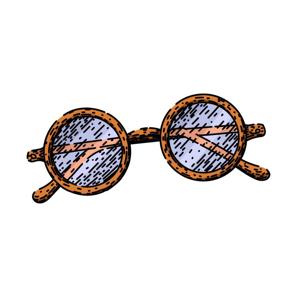 glasses reading sketch hand drawn vector