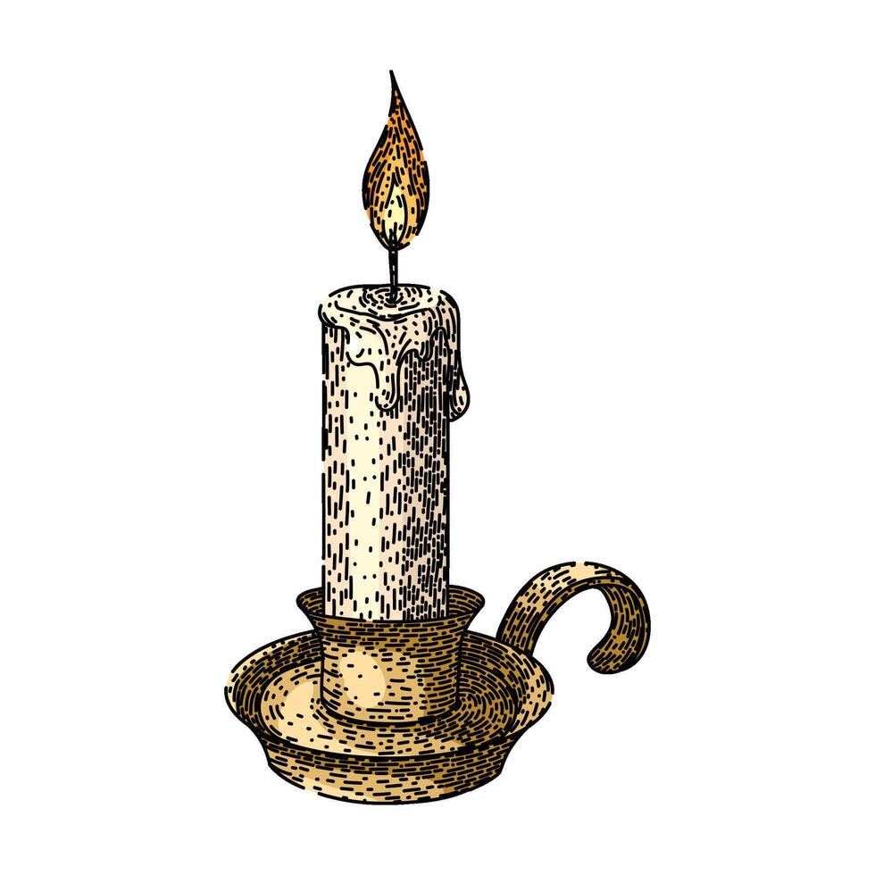 candle reading sketch hand drawn vector