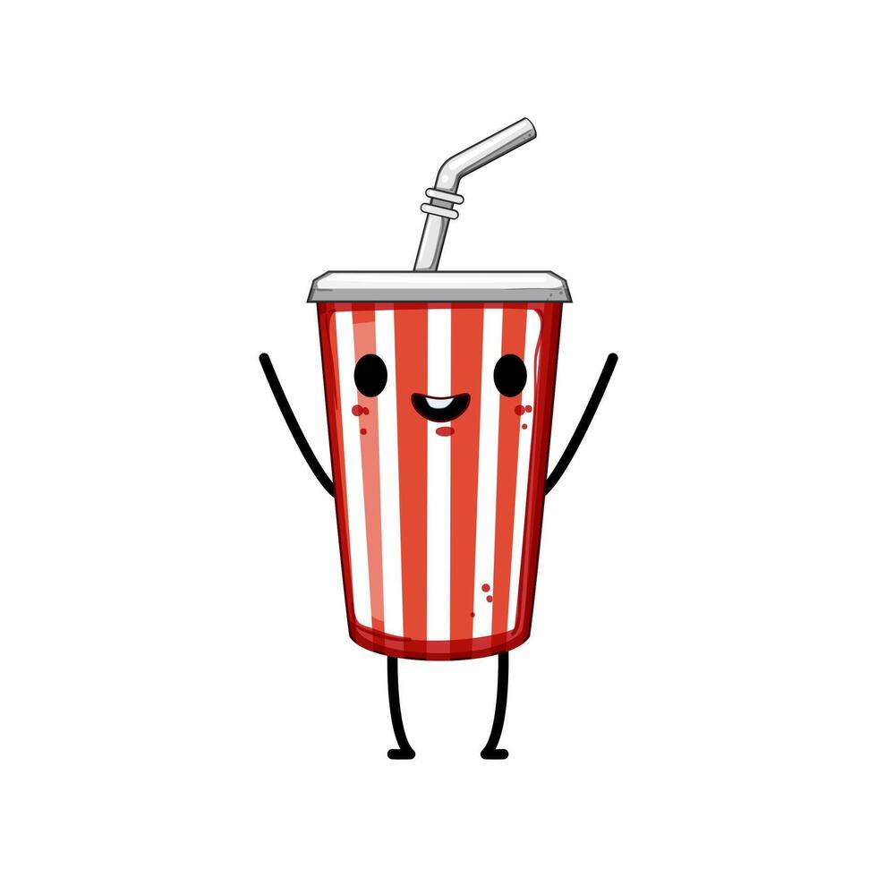drink soda cup character cartoon vector illustration