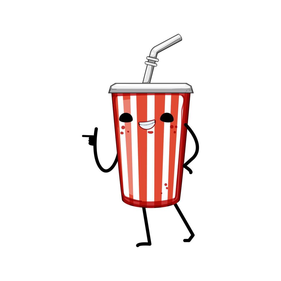 tea soda cup character cartoon vector illustration