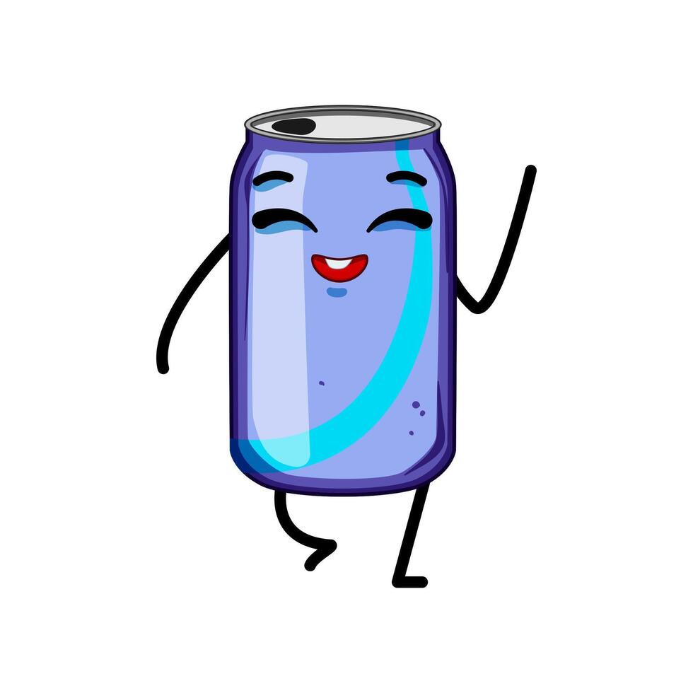 mascota soda lata personaje dibujos animados vector ilustración