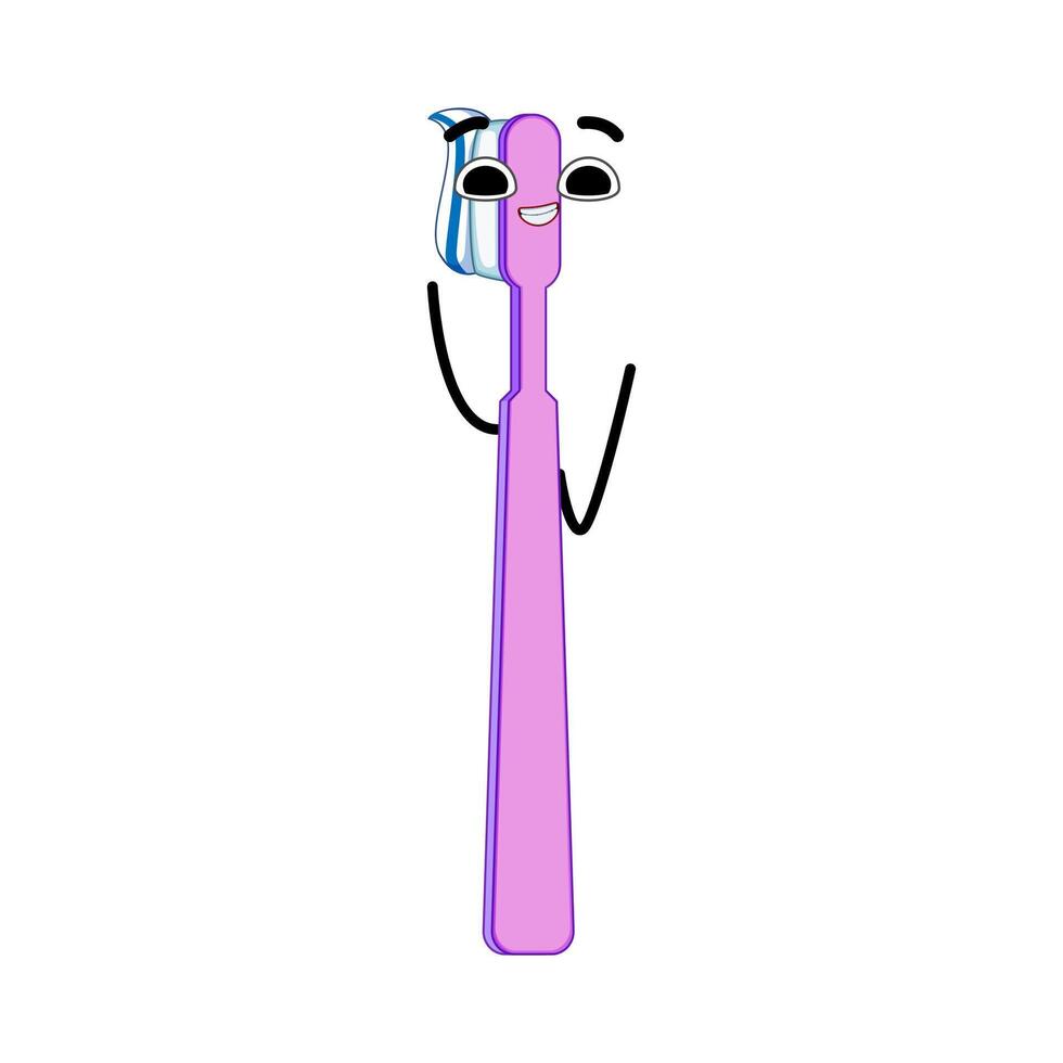 brush toothbrush cartoon vector illustration