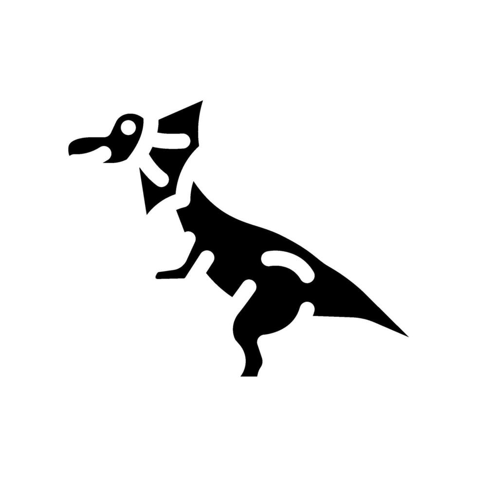 dilophosaurus dinosaurio animal glifo icono vector ilustración