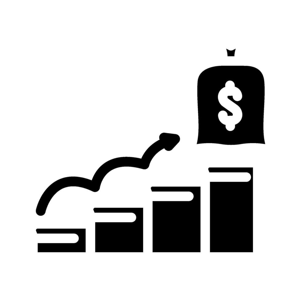 financial goals glyph icon vector illustration