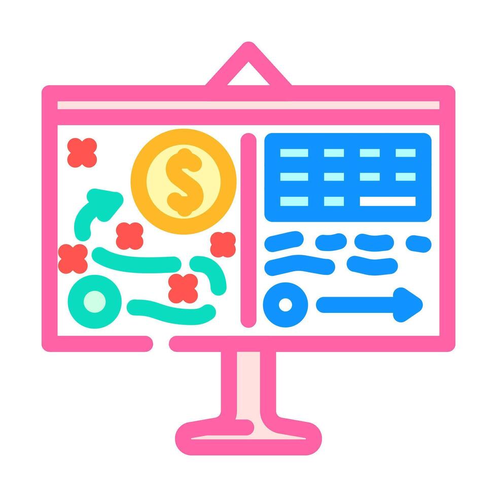 financial guidance color icon vector illustration