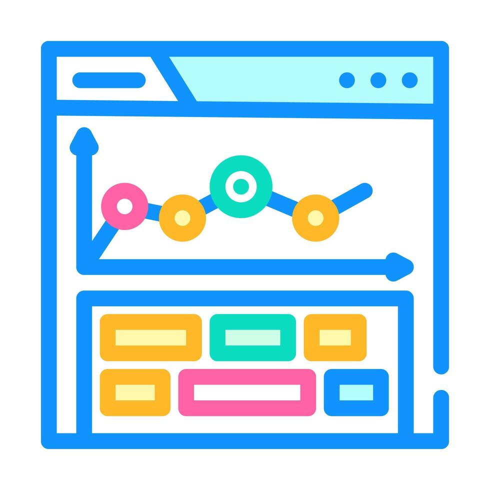 keyword research seo color icon vector illustration
