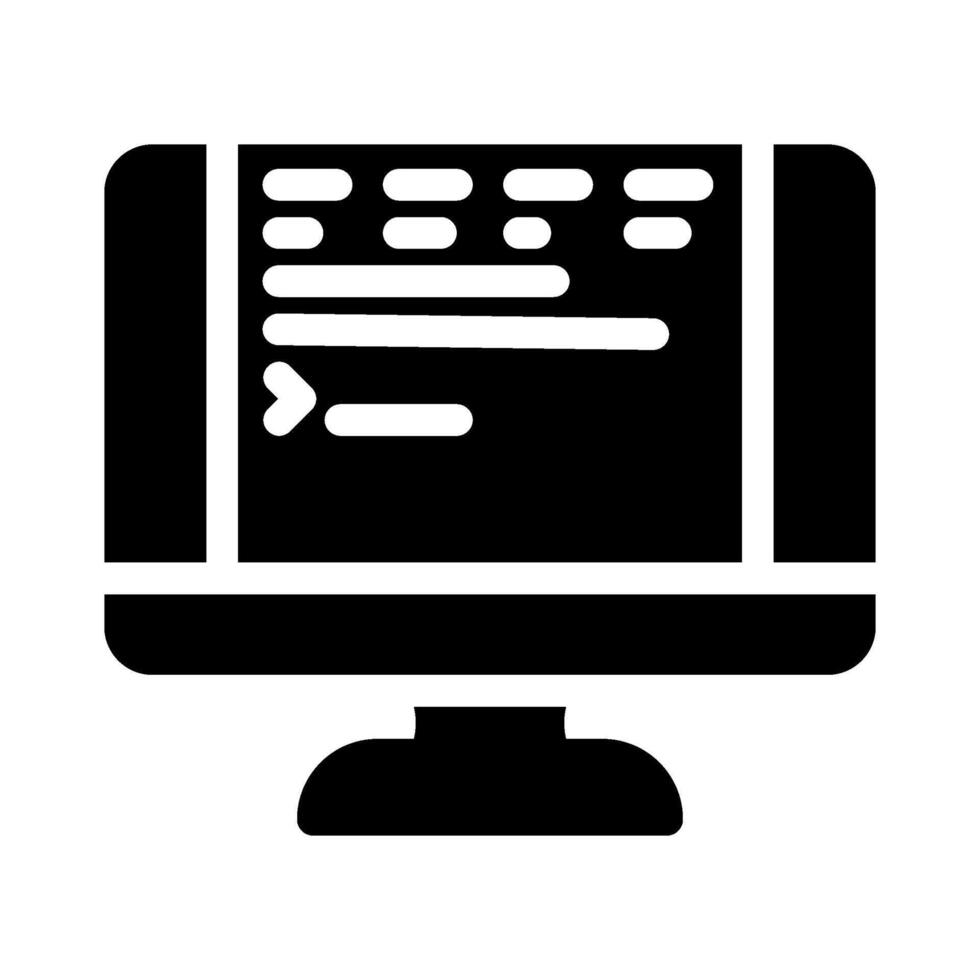 usuario interfaz texto técnico escritor glifo icono vector ilustración