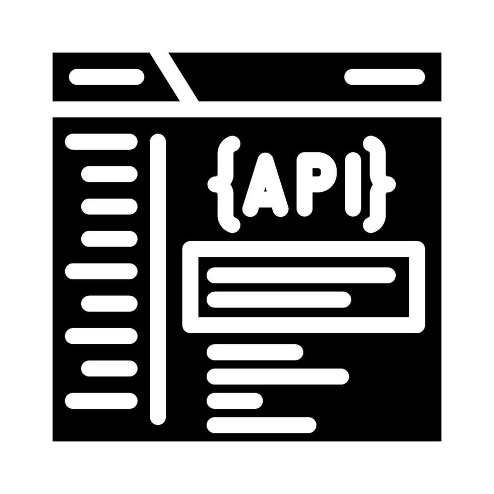 api documentación técnico escritor glifo icono vector ilustración