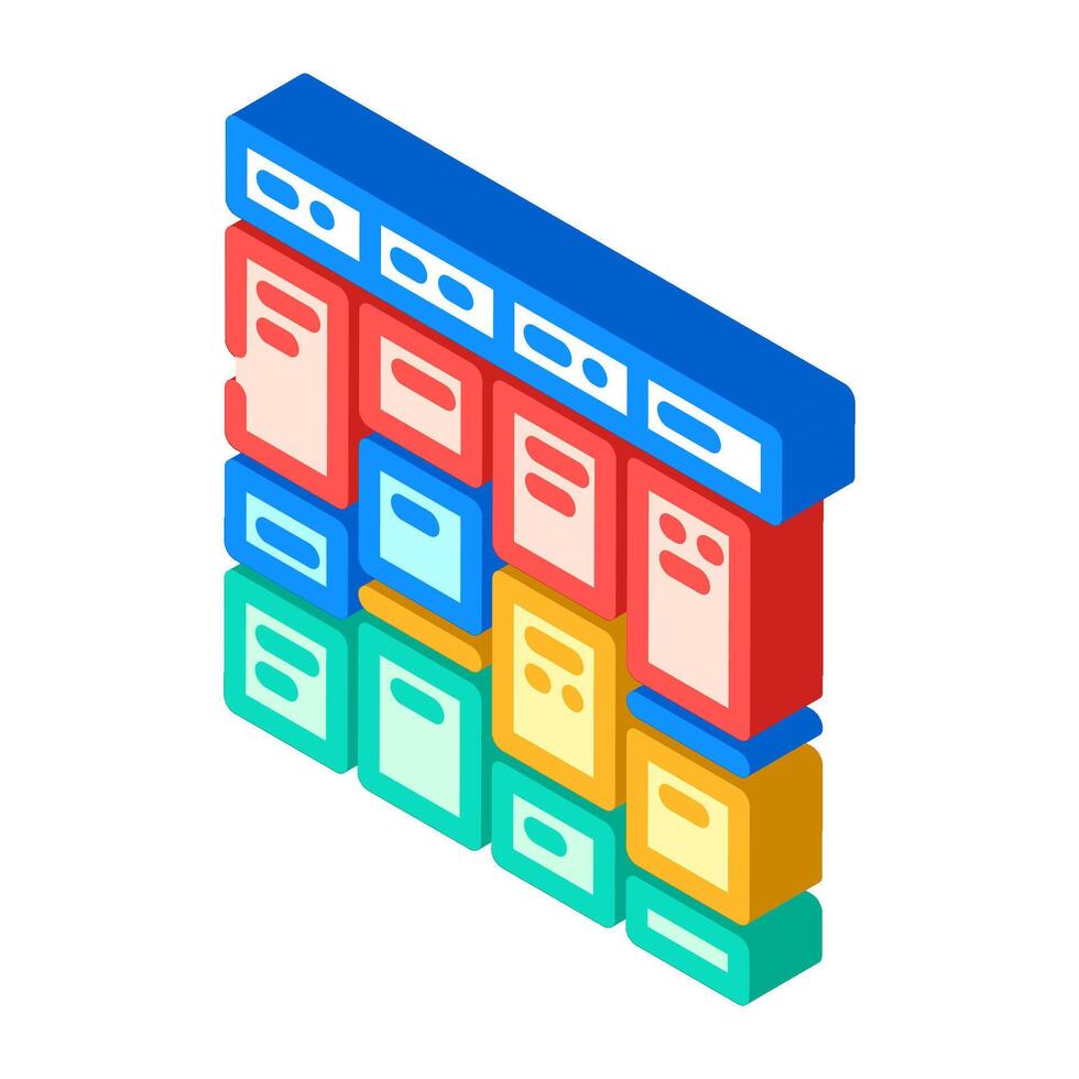 blocking time management isometric icon vector illustration