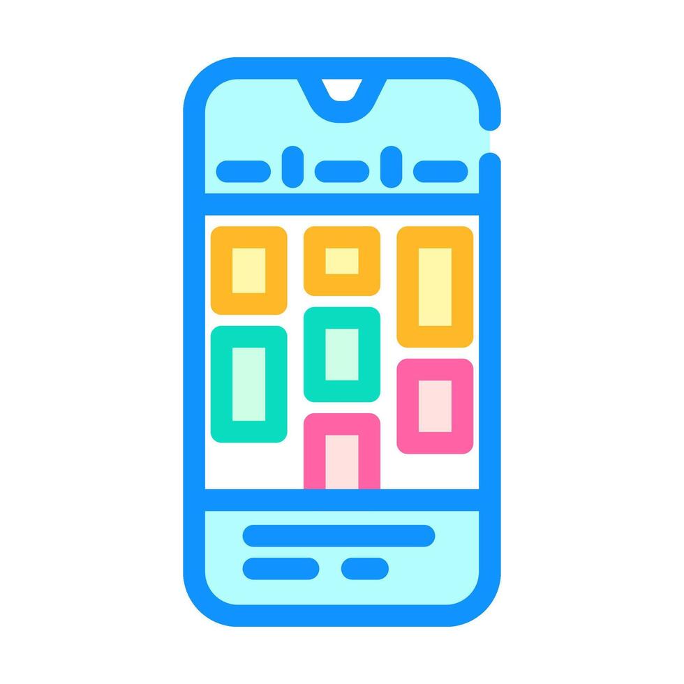 time blocking app management color icon vector illustration