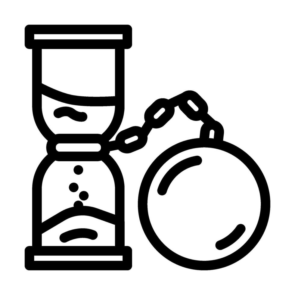 debt time management line icon vector illustration