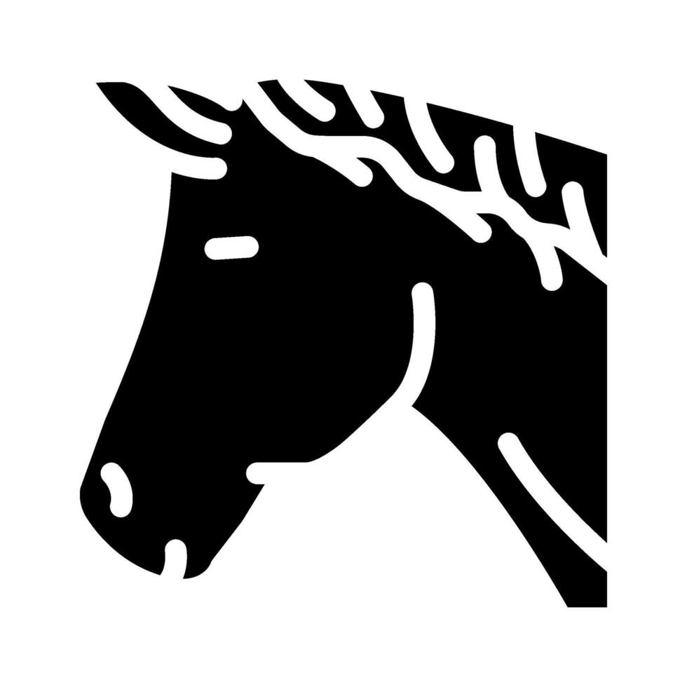caballo animal glifo icono vector ilustración