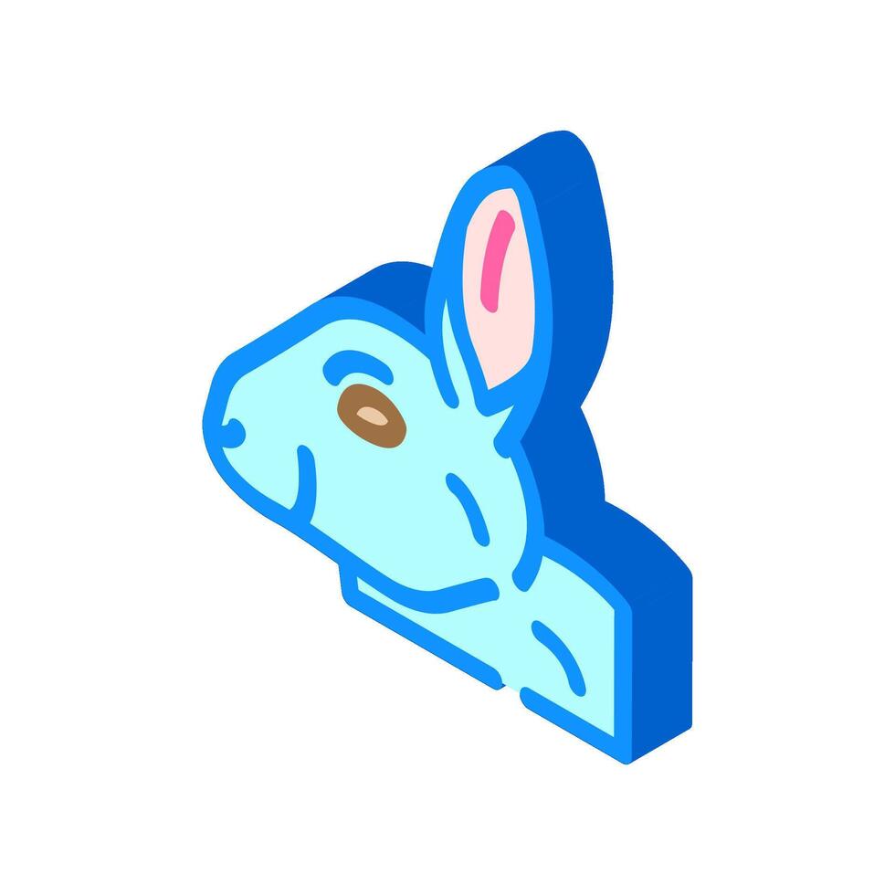 rabbit animal isometric icon vector illustration