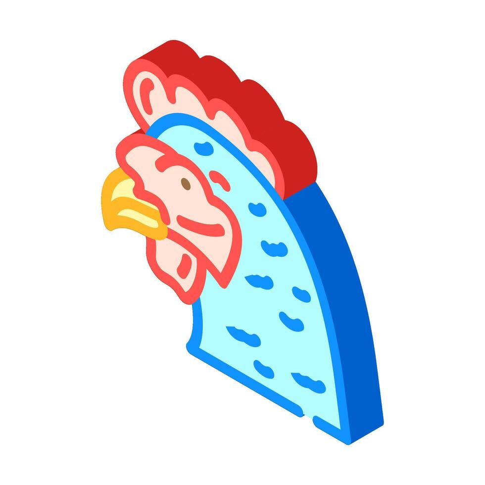 pollo animal isométrica icono vector ilustración