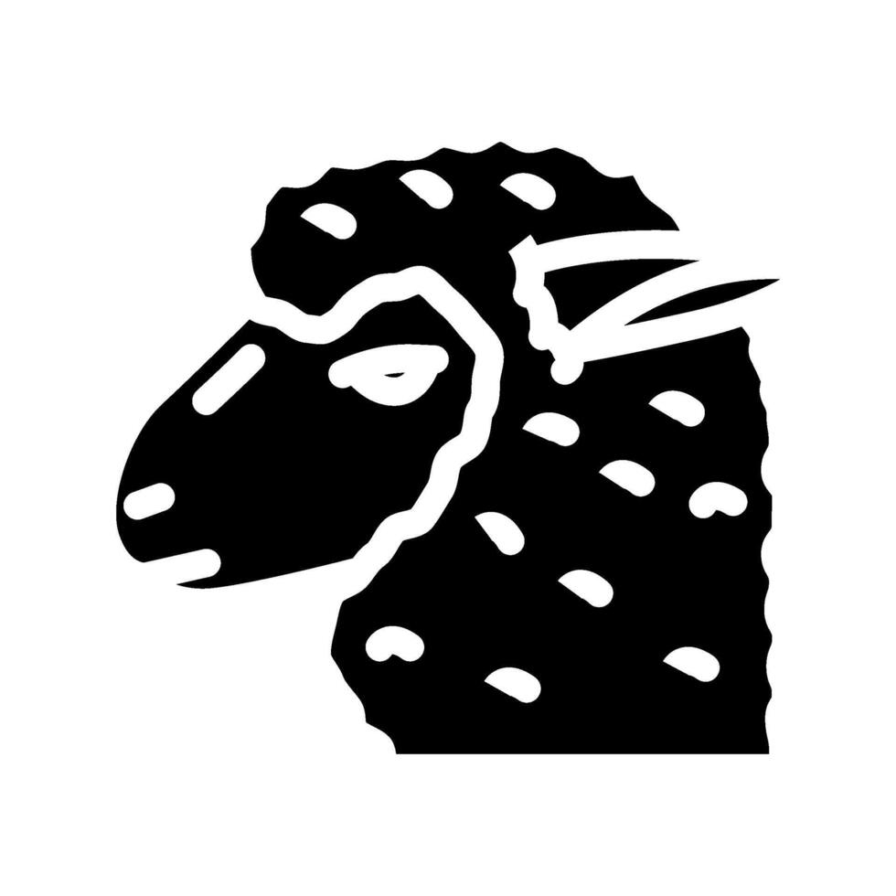 sheep animal glyph icon vector illustration