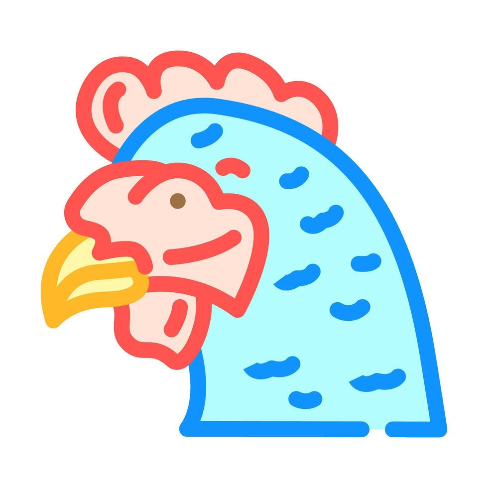 pollo animal color icono vector ilustración