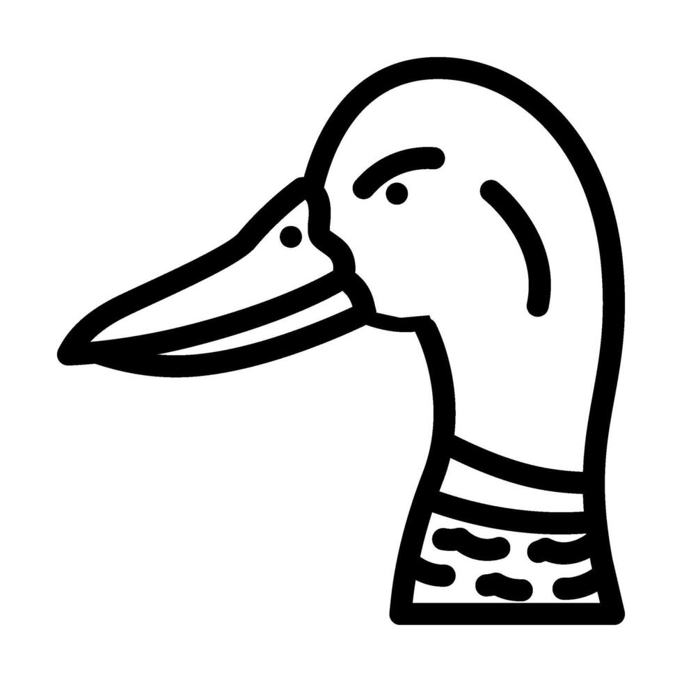 Pato animal línea icono vector ilustración