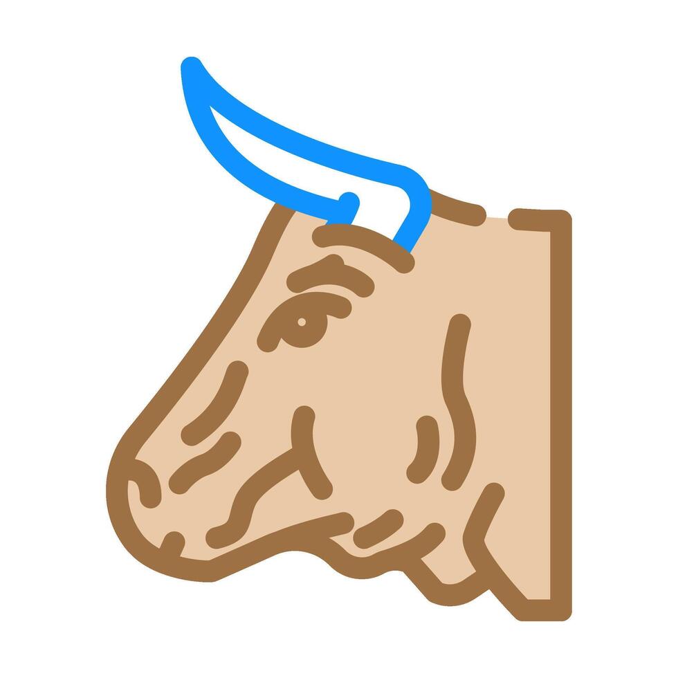 toro animal color icono vector ilustración