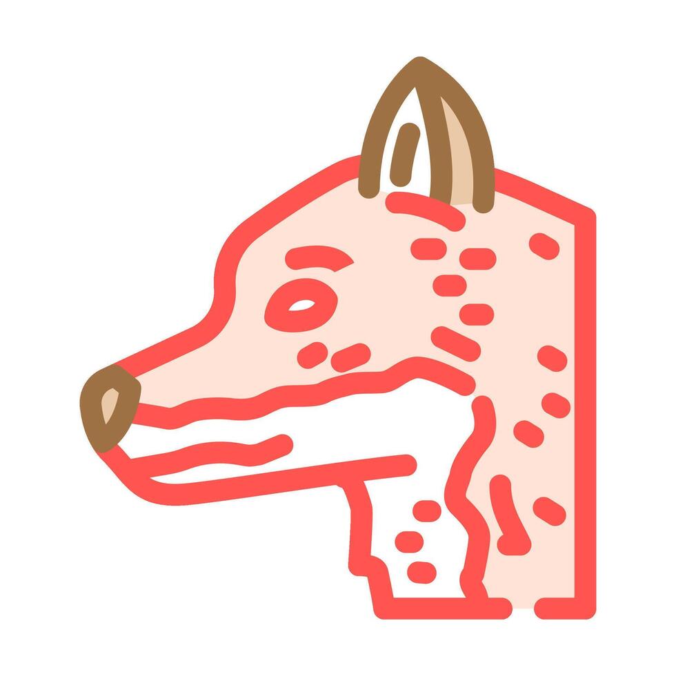 zorro animal color icono vector ilustración