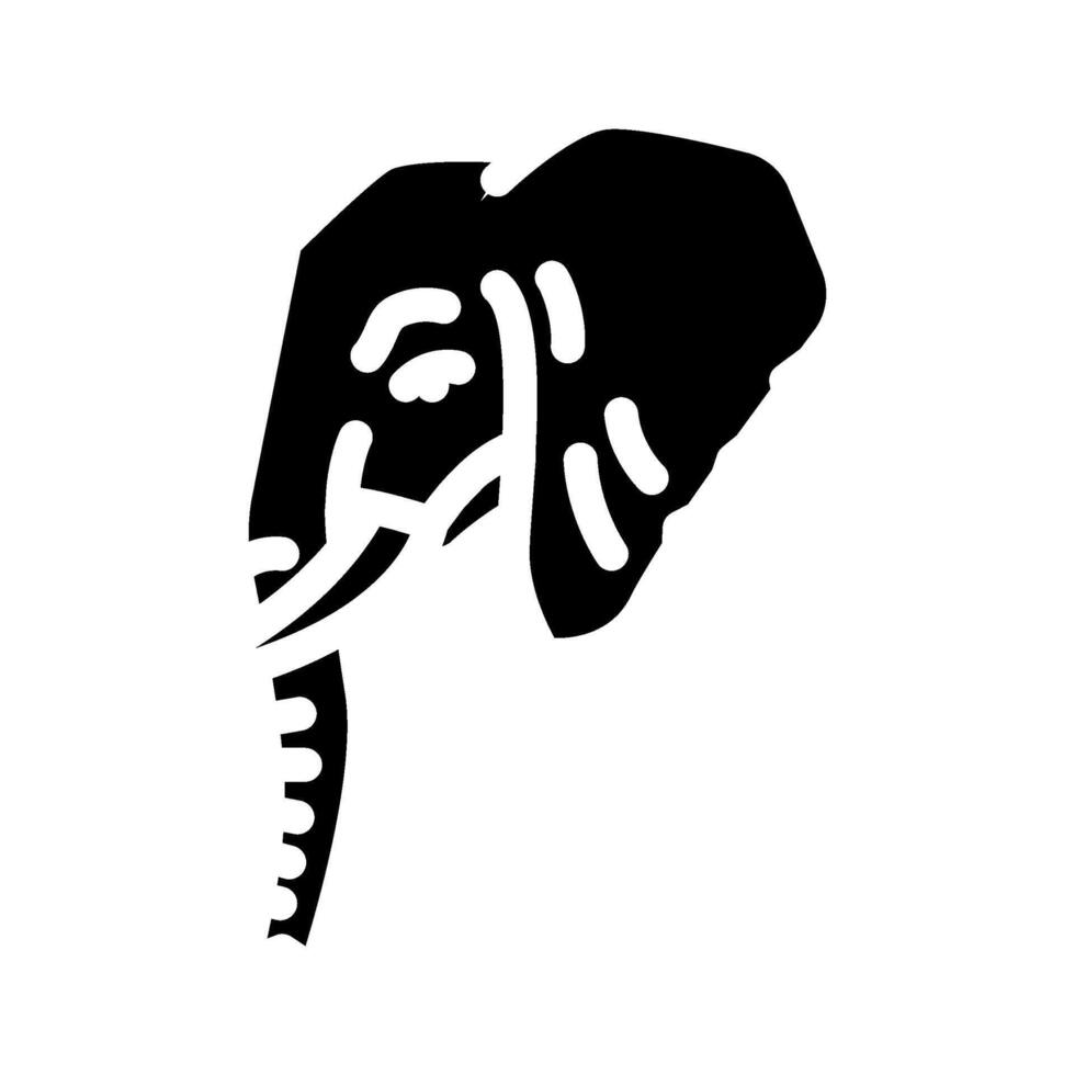 elefante animal glifo icono vector ilustración