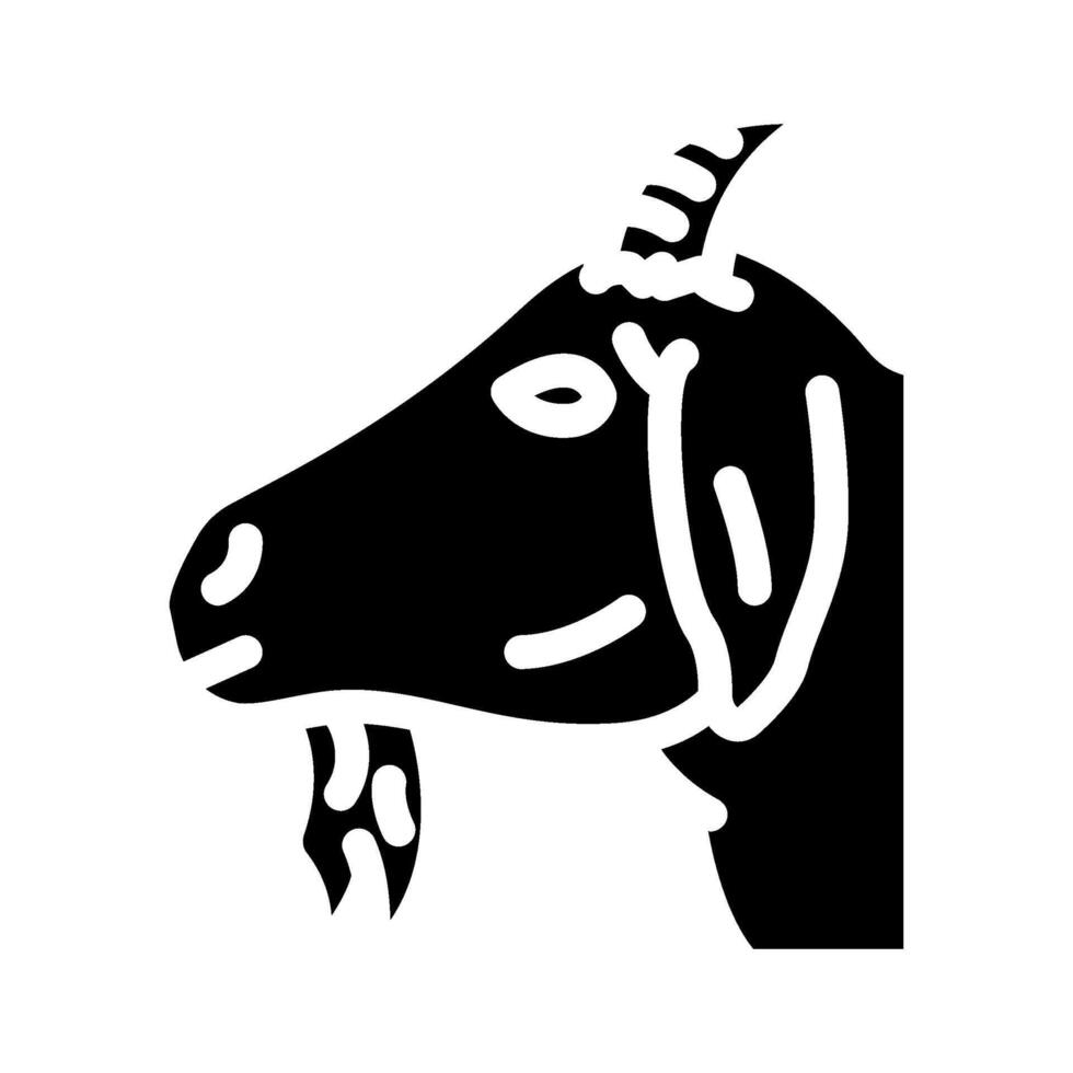 goat animal glyph icon vector illustration