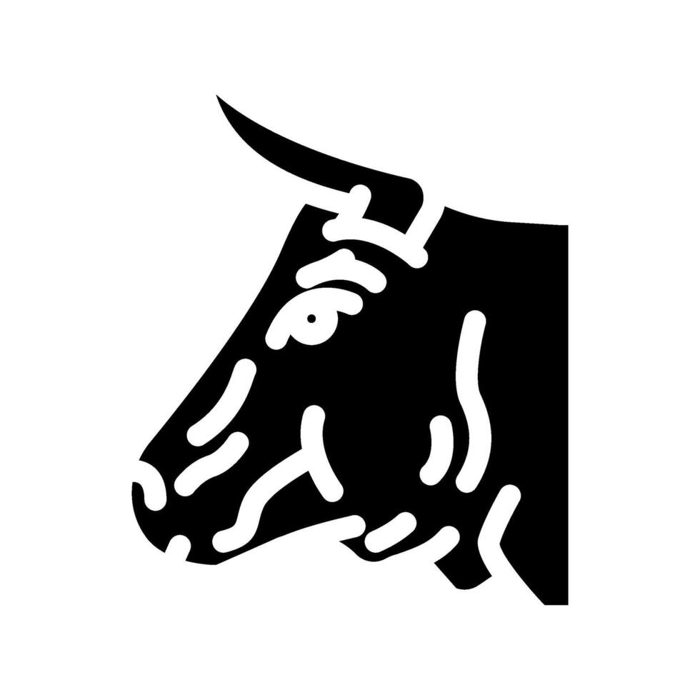 bull animal glyph icon vector illustration