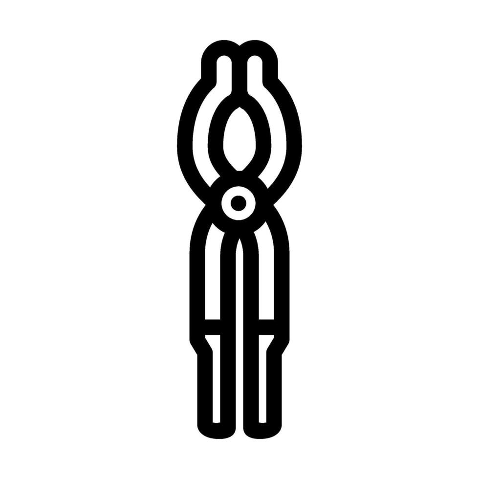 tongs blacksmith metal line icon vector illustration