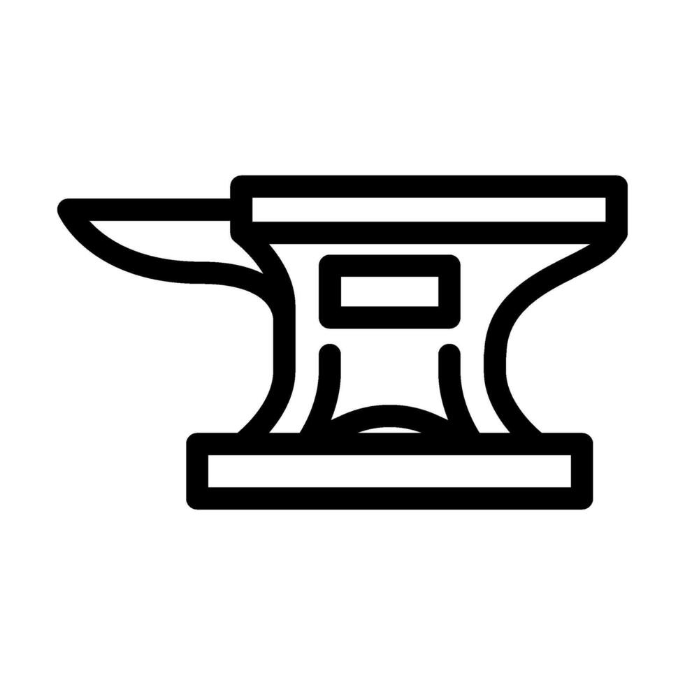 anvil blacksmith metal line icon vector illustration
