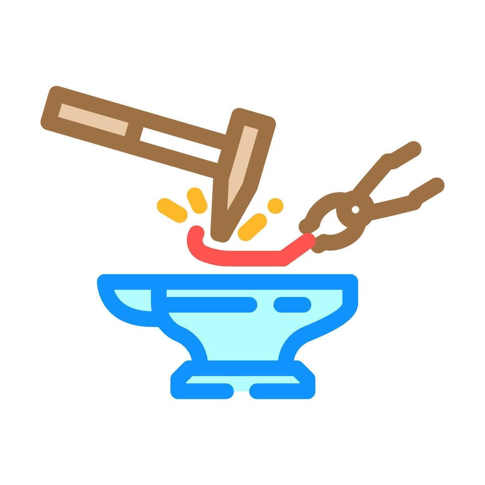 punch blacksmith metal color icon vector illustration