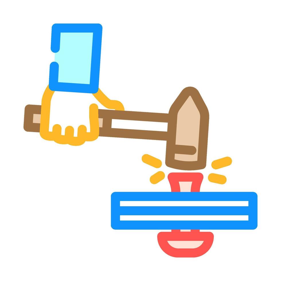 riveting blacksmith metal color icon vector illustration